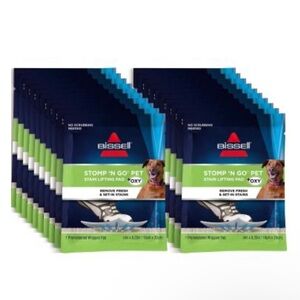 Bissell Stomp 'N Go Pet Lifting Pads + Oxy Stain Carpet Rug Cleaning 20 Pack New